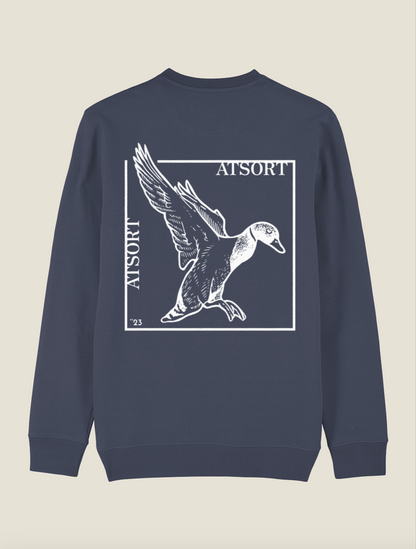 ATSORT Mallard Duck Crewneck Dark Blue